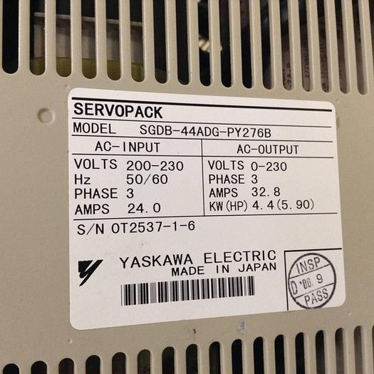 Used YASKAWA Servopack SGDB-44ADG-PY276B Used