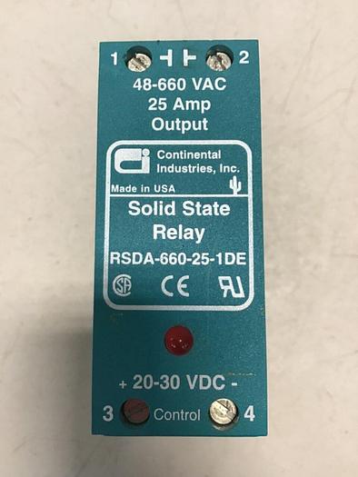 Used CONTINENTAL INDUSTRIES Solid State Relay RSDA-660-25-1DE #138586