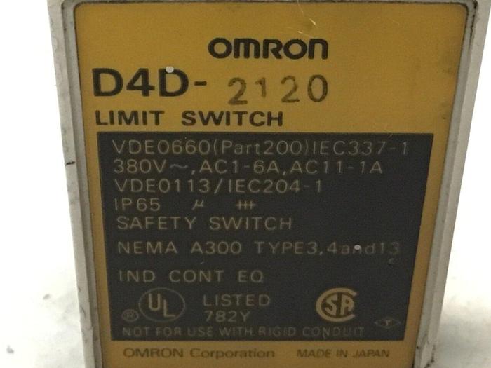 Used OMRON Limit Switch D4D-2120 #121963
