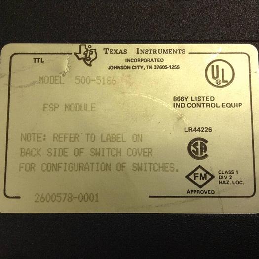 Used TEXAS INSTRUMENTS ESP Module 500-5186 Used
