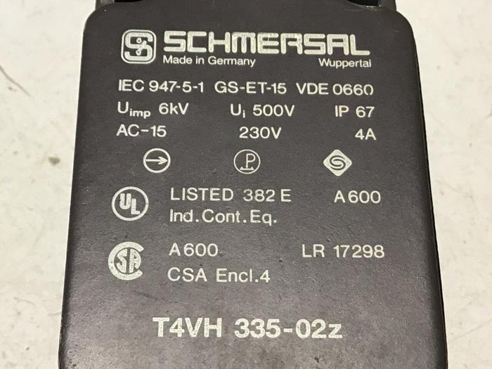 Used SCHMERSAL Limit Switch T4VH 335-02Z #121536