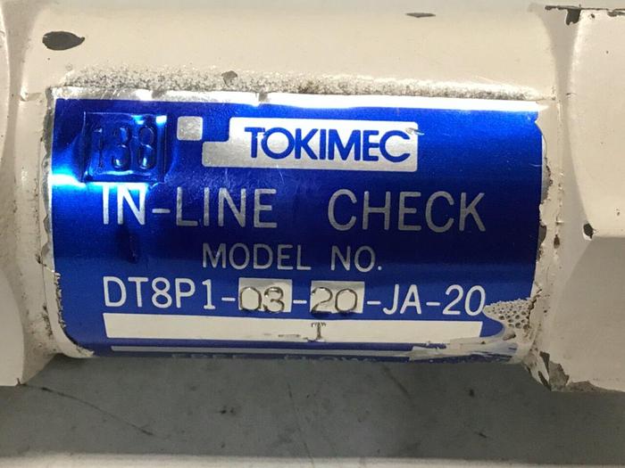 Used TOKIMEC Check Valve DT8P1-03-20-JA-20 #126646