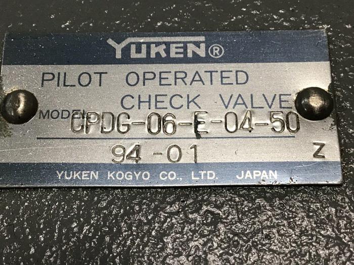 Used YUKEN Pilot Operated Check Valve CPDG-06-E-04-50 #137394