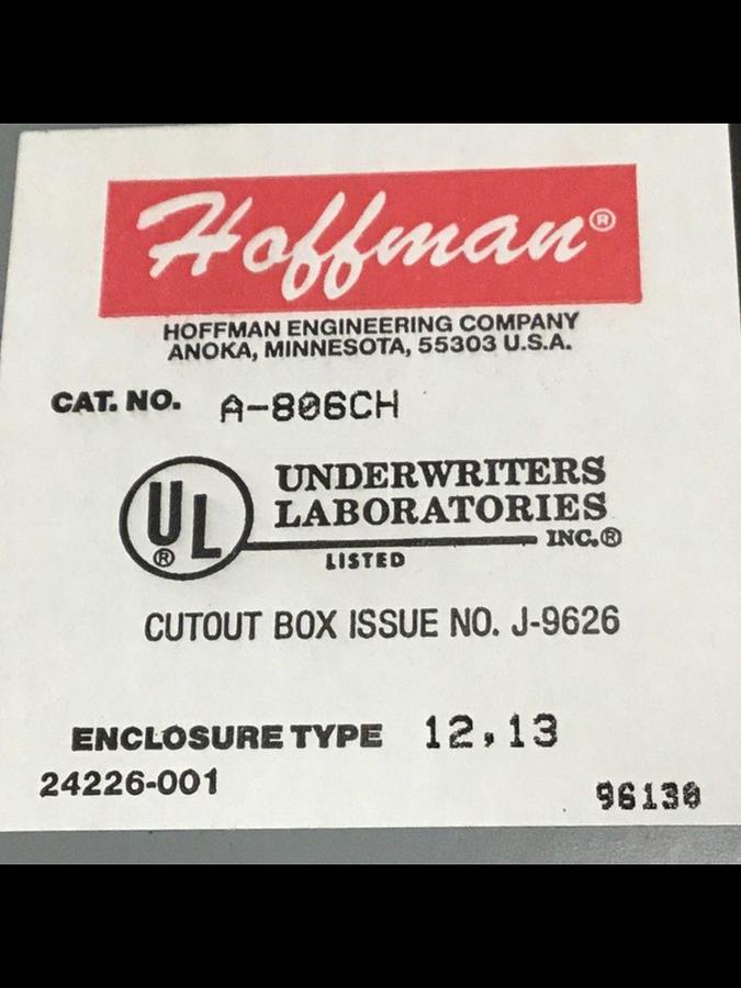 Used HOFFMAN Switch Box A-806CH USED