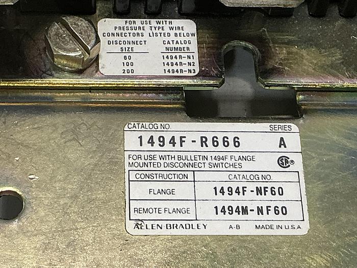 Used ALLEN BRADLEY 1494F-R666