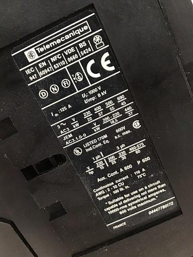 Used TELEMECANIQUE Contactor LP1D8011 #138649