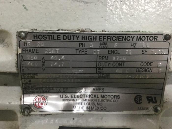 Used HOSTILE DUTY High Efficiency Motor E409-50-YIIY261R086N Used