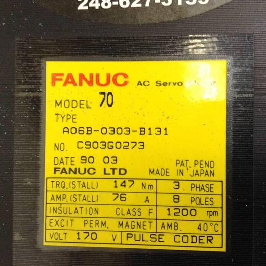Used FANUC AC Servo Motor A06B-0303-B131 Used