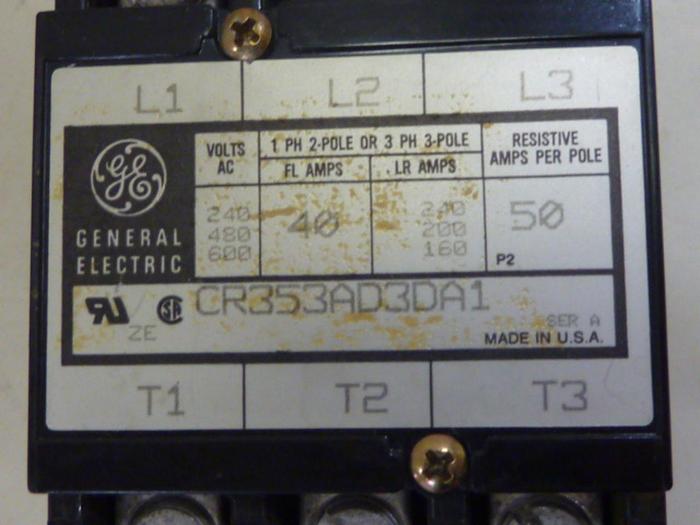 Used GENERAL ELECTRIC (G.E.) Contactor CR353AD3DA1 #96514