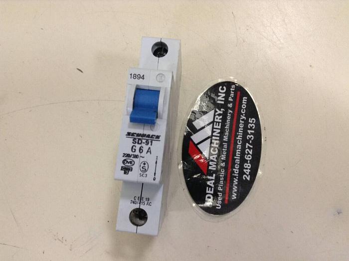 Used SCHRACK 6 Amp Circuit Breaker SD-91G 6A #75709