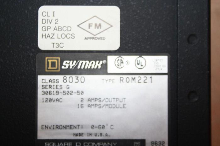 Used SQUARE D Output Module 8030-ROM-221 Used