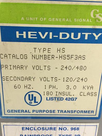 Used EGS 3 kVA Transformer HS5F3AS #102410