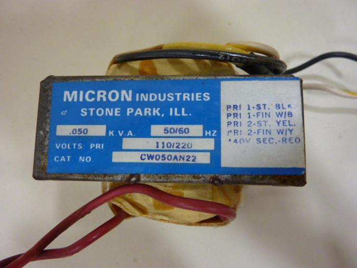 Used MICRON .050 kVA Transformer CW050AN22 #54892