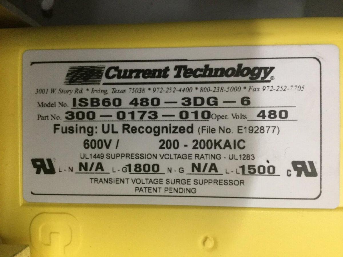 Used CURRENT TECHNOLOGY Transguard MasterPlan TG60 480-3DG-DM #114980