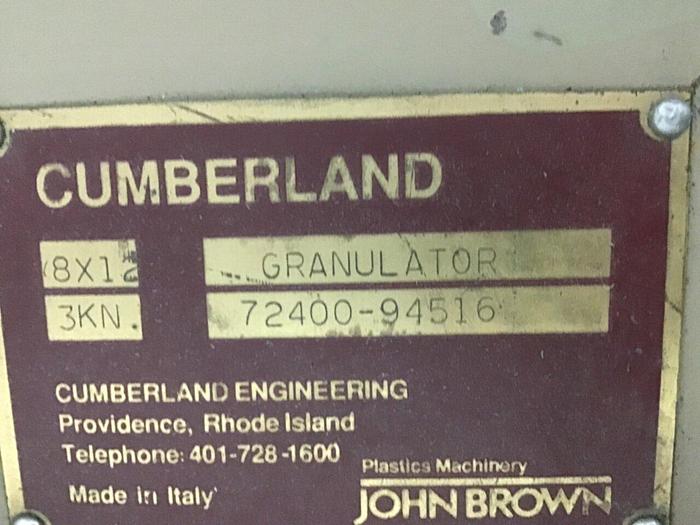 Used CUMBERLAND 5 HP Grinder / Granulator 8X12 Used