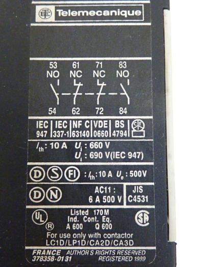 Used TELEMECANIQUE Contactor LA1DN22 #57208