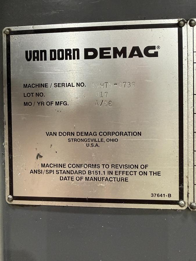 Used 1996 VAN DORN DEMAG 85 Ton Injection Molding Machine 85HT5 USED #152799