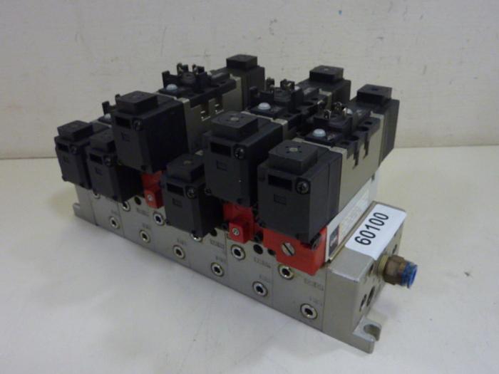 Used SMC Control Block w/ Valves VV71-PR-02 #60100