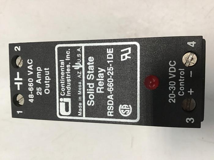 Used CONTINENTAL INDUSTRIES Solid State Relay RSDA-660-25-1DE #134775