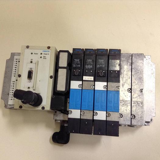 Used FESTO Control Block w/ Valves VIFB-03-B 03E-R-F13+IV #70605