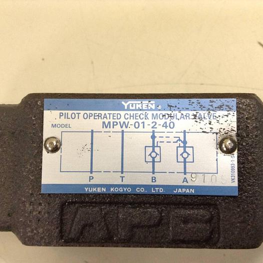 Used YUKEN Check Modular Valve MPW-01-2-40 #82384