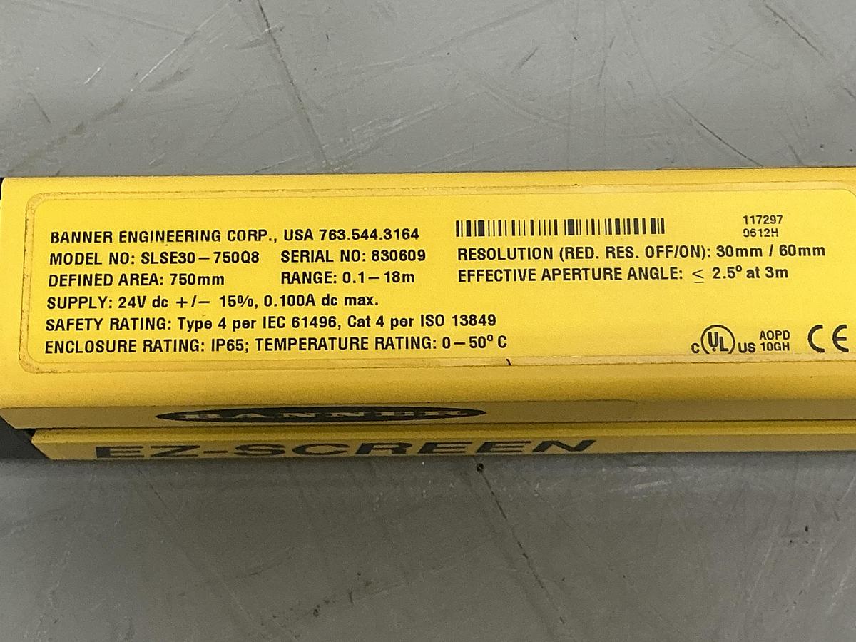 Used BANNER ENGINEERING SLSE30-750Q8