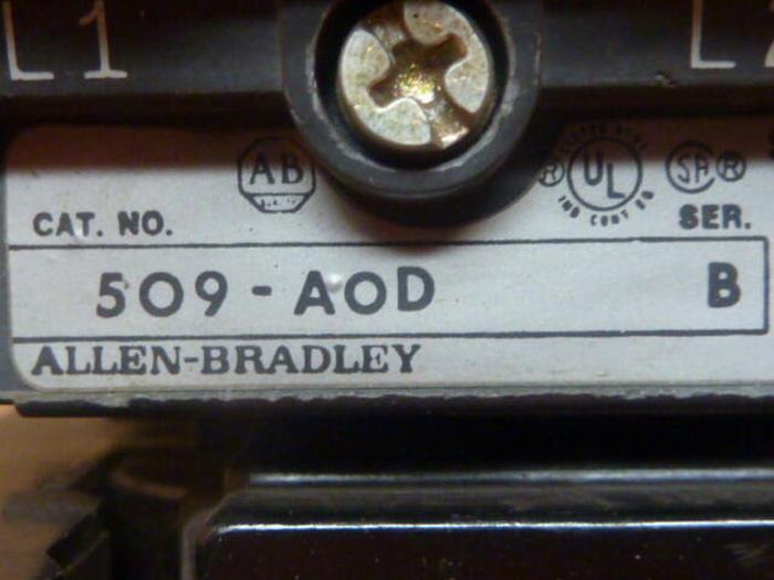 Used ALLEN BRADLEY Starter Size 0 509-AOD SER B W36 #34728