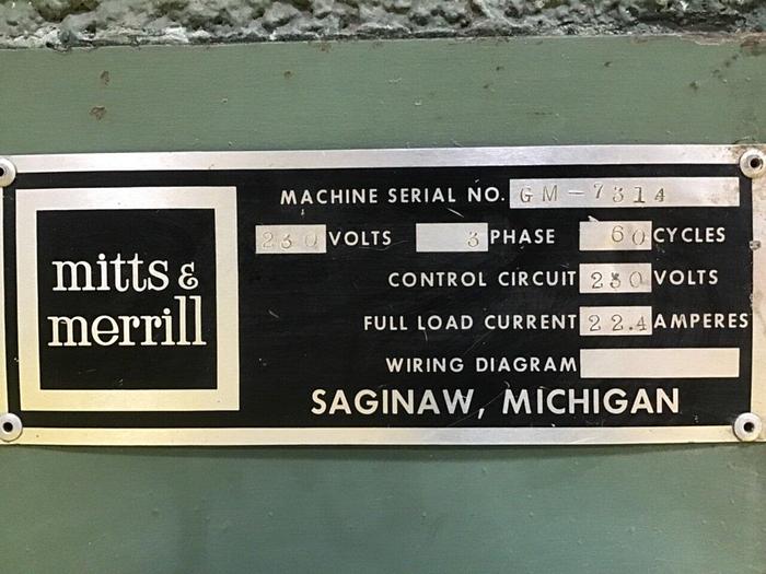 Used MITTS & MERRILL 7.5 HP Grinder 10X12 MM Used