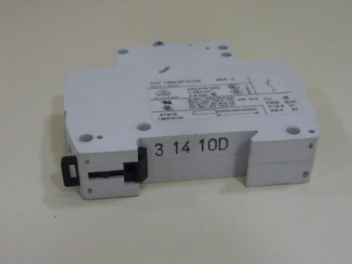 Used ALLEN BRADLEY 10 Amp Circuit Breaker 1492-SP1D100 SER C #63760