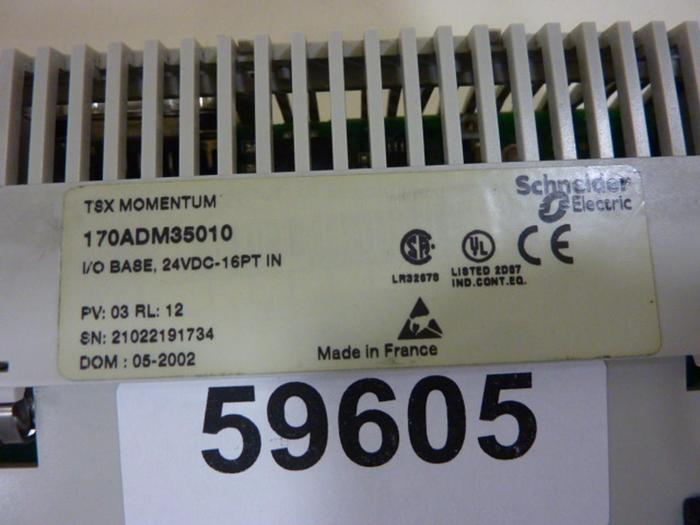 Used SCHNEIDER AUTOMATION INC I/O Module 170ADM35010 #59606