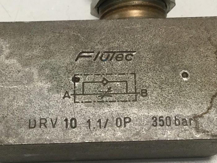 Used FLUTEC Bar Needle Valve DRV10-1.1/0P #109728