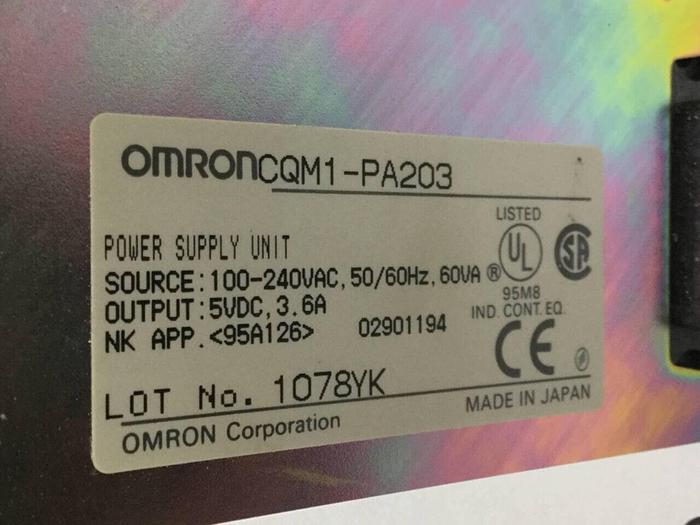 Used OMRON Power Supply CQM1-PA203 #98631