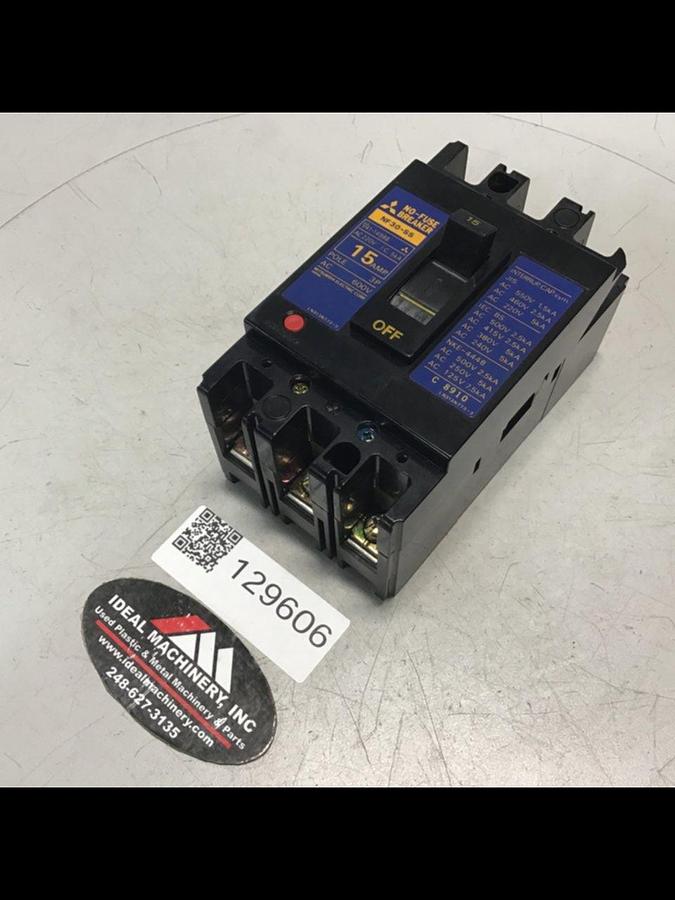 Used MITSUBISHI 15 Amp Circuit Breaker NF30-SS-15 USED #93895