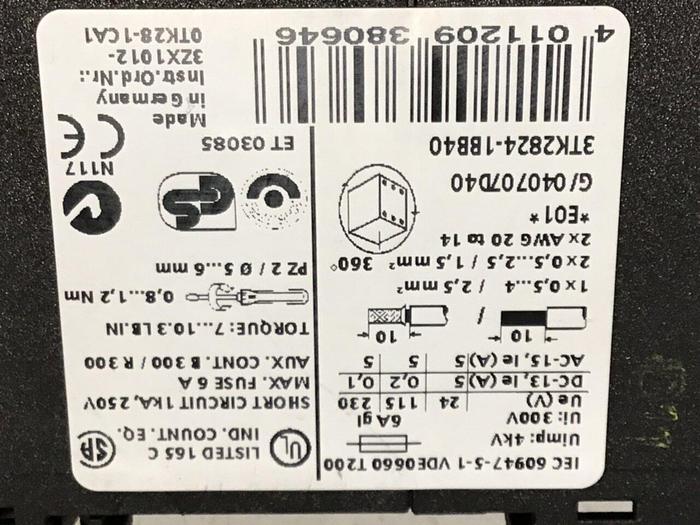 Used SIEMENS Safety Relay 3TK2824-1BB40 #124104