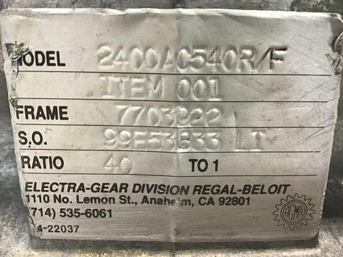 Used ELECTRA Gear 2400AC540L/F Used