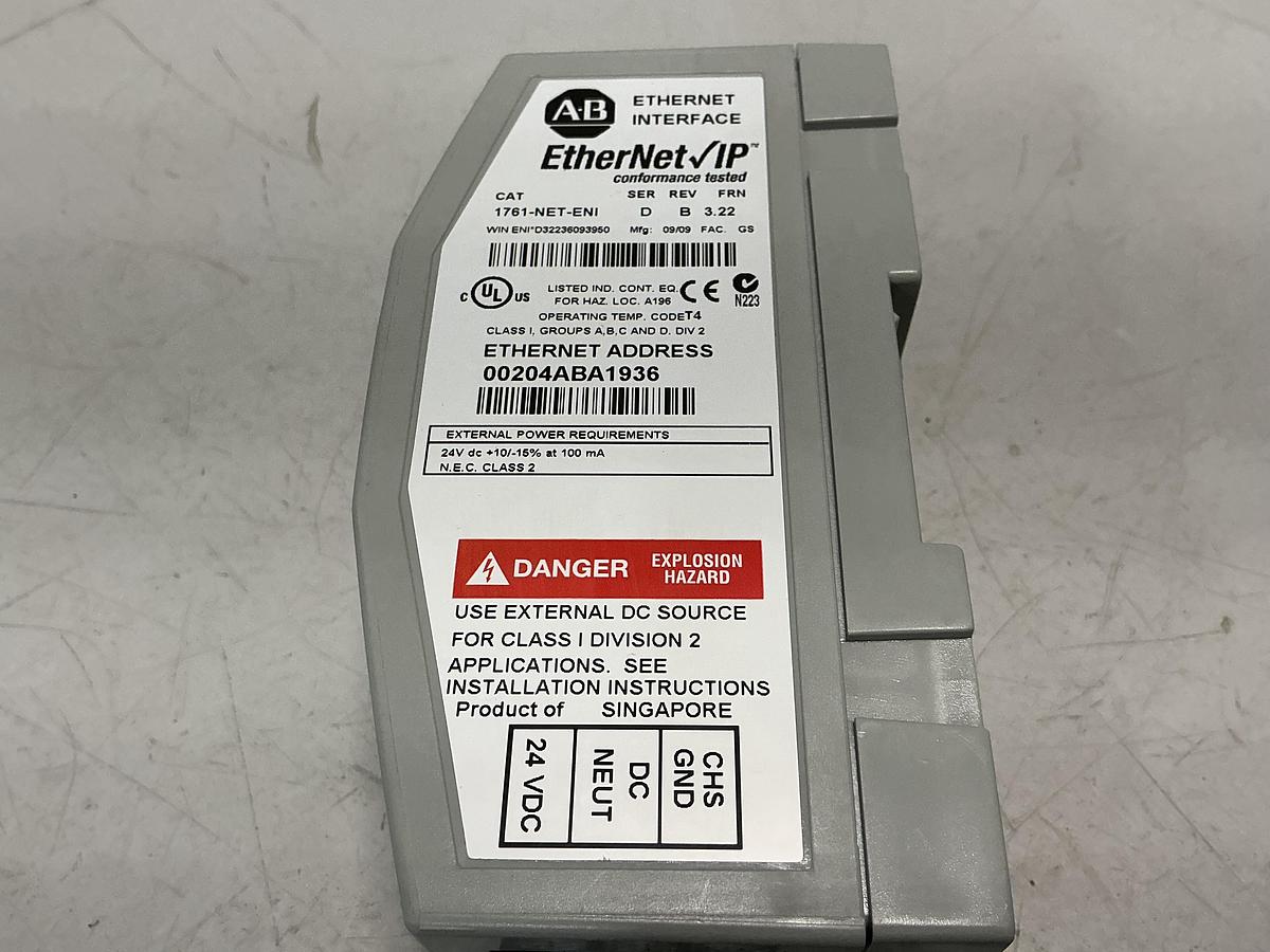 Used ALLEN BRADLEY 1761-NET-ENI SER. D