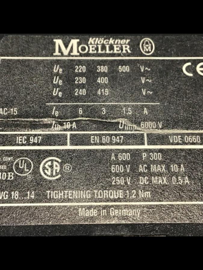 Used KLOCKNER MOELLER Contactor DILER-40-GI Used