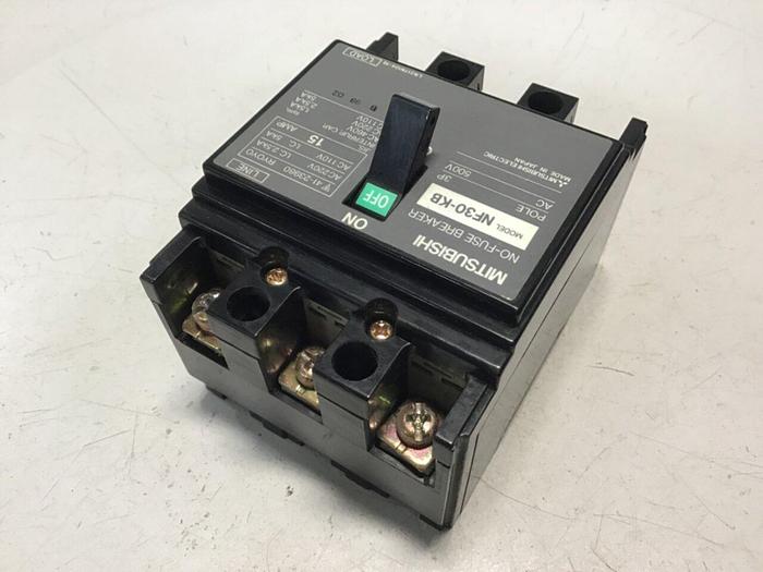 Used MITSUBISHI 15 Amp Breaker NF30-KB #120835