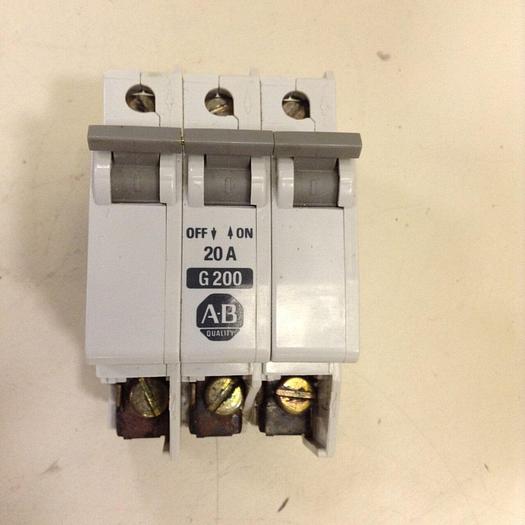 Used ALLEN BRADLEY 20 Amp Circuit Breaker 1492-CB3/G200 SER A #78382