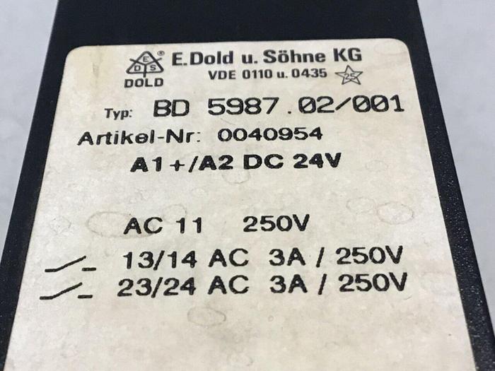 Used E DOLD & SOHNE KG Emergency Stop Module BD5987.02/001 #132565