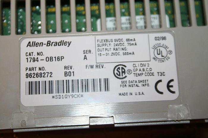 Used ALLEN BRADLEY Output Module Flex I/O 1794-OB16P SER A USED