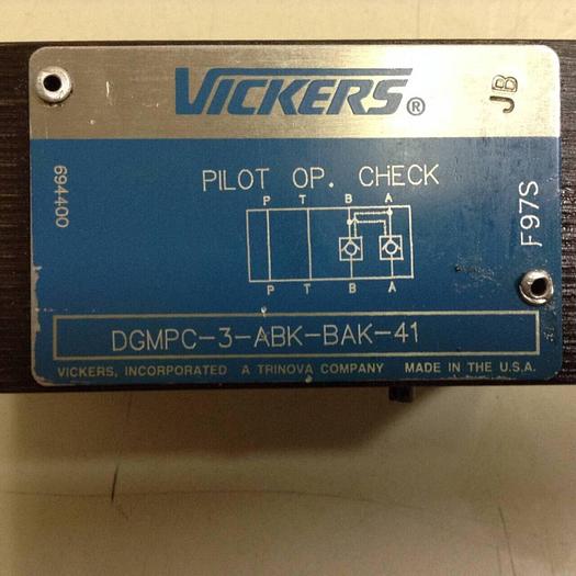 Used VICKERS Pilot Operated Check Valve DGMPC3ABKBAK41 #87675