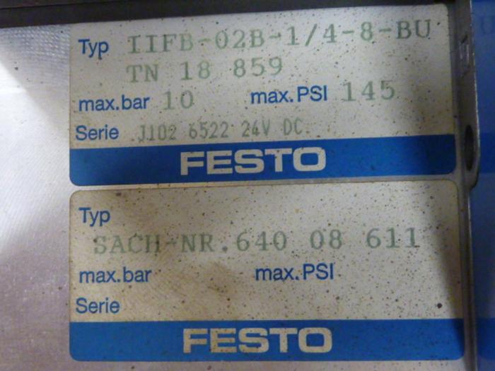 Used FESTO Control Block / Valve Terminal IFB8-02 #52832