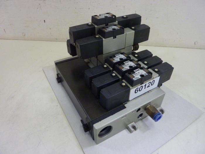 Used SMC Control Block w/ Valves NFVS2600-5FZ #60120