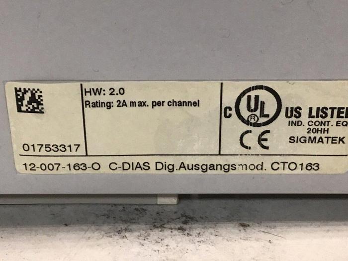 Used SIGMATEK Module 12-007-163-O CTO163 #139359