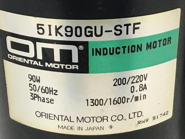 Used ORIENTAL MOTOR Induction Motor 5IK90GU-STF #119972