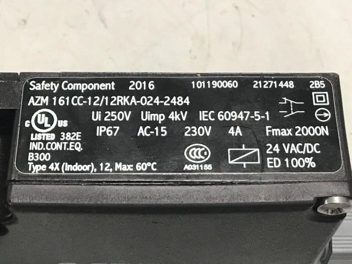 Used SCHMERSAL Safety Interlock Switch AZM 161CC-12/12RKA-024-2484 Used