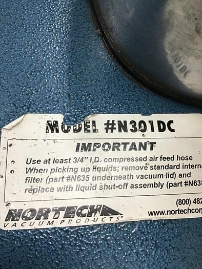 Used NORTECH Tank Vacuum N301DC Used