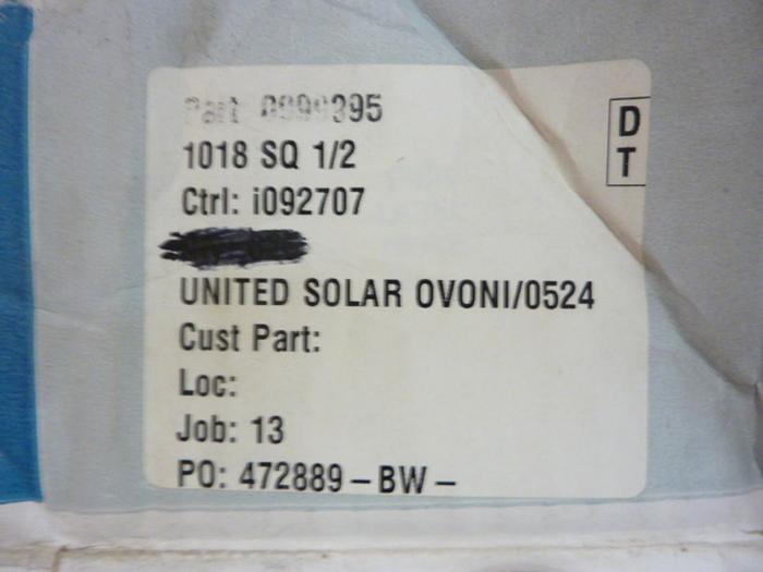 FASTENAL Carbon Steel Square Bar 1018 SQ 1/2 #40276 SCRAPPED / DNL