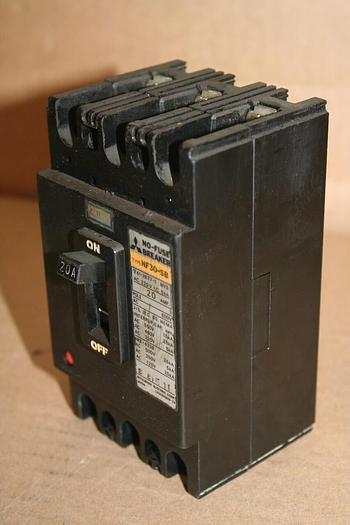 Used MITSUBISHI 20 Amp Circuit Breaker NF30-SB-20 #20744